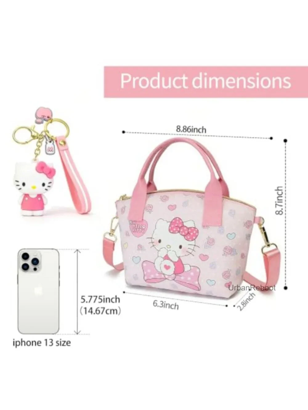 PU Leather Mini Crossbody Purse with Pom Pom Keychain Adjustable Strap